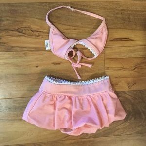 Infant bikini with adorable skirt bottoms